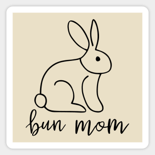 Bun Mom Line Art Magnet